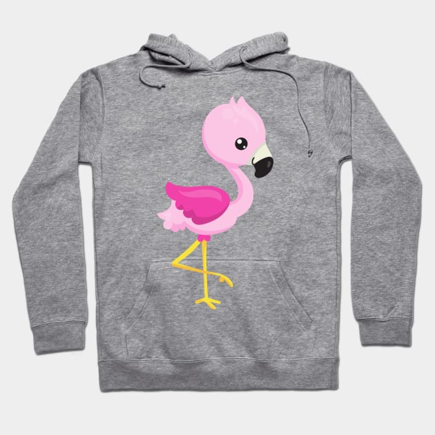 Cute Flamingo, Baby Flamingo, Pink Flamingo, Bird Hoodie by Jelena Dunčević